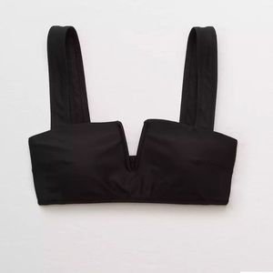 Aerie v bandeau and high cut cheeky bikini